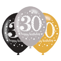 Amscan Latexové balonky 30. narozeniny - 6 ks