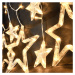 SOLIGHT 1V227-4 LED venkovní vánoční závěs, hvězdy, šíře 3m, 123LED, IP44, 3xAA, teplá bílá