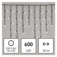 Vánoční osvětlení EMOS D4CC03 ZY1448 600LED řetěz krápníky 10x0,65m studená bílá 8 programů svíc