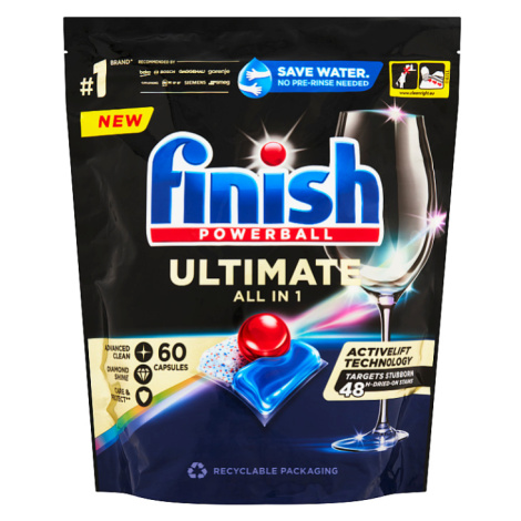 Finish Powerball Ultimate All in 1 kapsle do myčky nádobí 60 ks 774g. Pro slevu zadejte v košíku