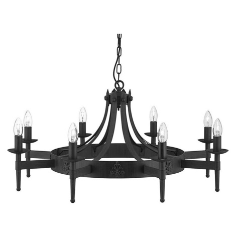 Searchlight 2428-8BK - Lustr na řetězu CARTWHEEL 8xE14/60W/230V černá 2428-8BK