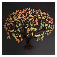 AMADEA Dřevěný strom v podzimních barvách, barevná závěsná dekorace, 34,5x29 cm
