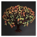 AMADEA Dřevěný strom v podzimních barvách, barevná závěsná dekorace, 34,5x29 cm