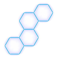 Escape6 Kompletní LED hexagonové svítidlo modré, rozměr 4 elementy 166 × 288 cm