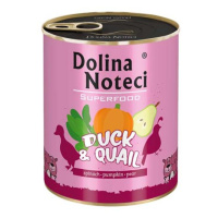 Dolina Noteci SUPERFOOD 800g kachna a křepelka pro psy 80% masa