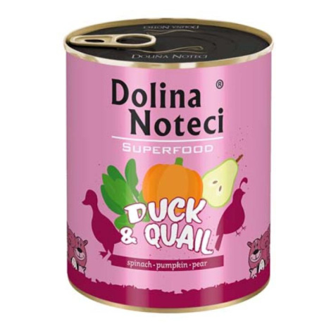 Dolina Noteci SUPERFOOD 800g kachna a křepelka pro psy 80% masa