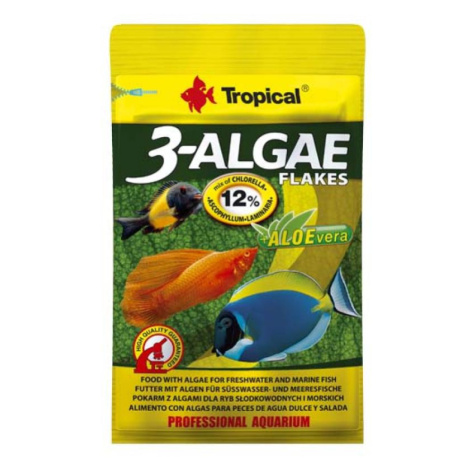 Tropical 3-Algae Flakes 12g krmivo s řasami pro sladkovodní  a mořské ryby