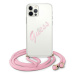 Guess GUHCP12MCRTVSPI hard silikonové pouzdro iPhone 12 / 12 Pro 6.1" pink Script Vintage with c