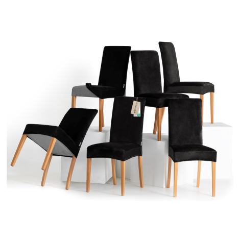 Restilo Napínací potah na židli s opěradlem SENTO 6 ks černý