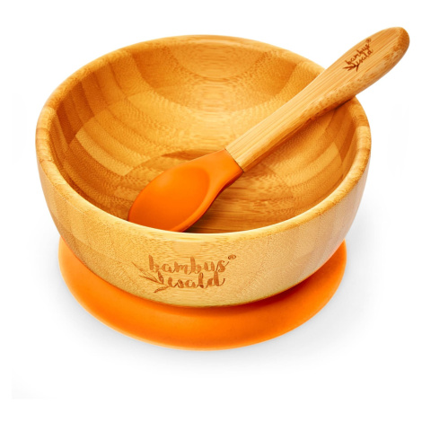 Klarstein Dětské nádobí, s bambusovou miskou a lžičkou, 400 ml, včetně přísavky, Ø: 13,7 cm