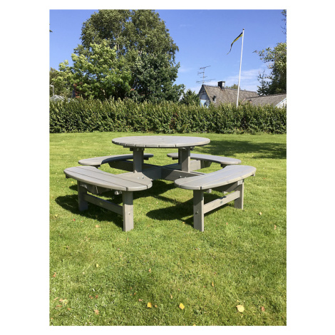 Sestava lavic a stolu, kulatá, Ø stolu 1100 mm, šedá