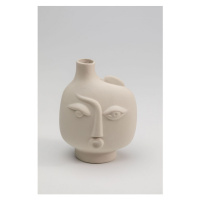 KARE Design Bílá keramická váza Spherical Face - levá, 16cm
