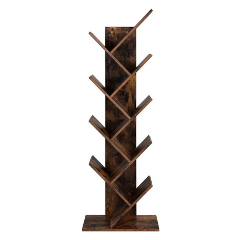 VASAGLE Knihovna stojanová 8 pater, rustikální, regál na knihy 50 × 25 × 141,5 cm