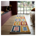 Flair Rugs koberce Ručně všívaný běhoun Illusion Retro Blocks Multi - 60x230 cm