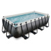Bazén s pískovou filtrací Black Leather pool Exit Toys ocelová konstrukce 400*200*100 cm černý o
