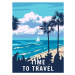 Ilustrace Time To Travel Retro Poster. Tropical, VectorUp, 30 × 40 cm