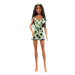 Barbie modelka - limetkové šaty s puntíky