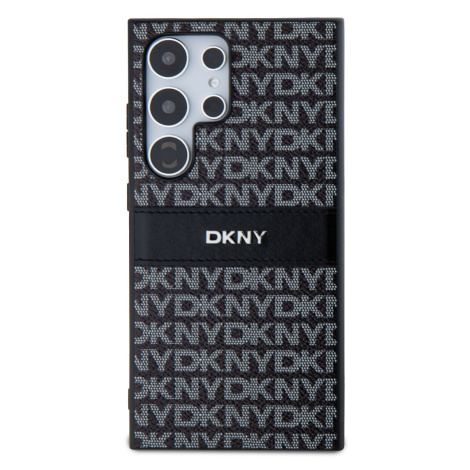 Zadní kryt DKNY PC/TPU Repeat Pattern Tonal Stripe pro Samsung Galaxy S24 Ultra, černá