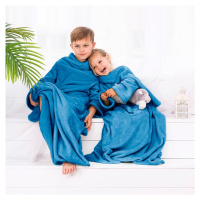 Dětská deka s rukávy DecoKing Lazy tmavě modrá