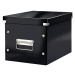 Černý kartonový úložný box s víkem 26x26x24 cm Click&Store – Leitz