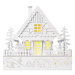 EMOS LED vánoční domek dřevěný, 28 cm, 2x AA, vnitřní, teplá bílá, časovač