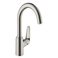 Dřezová baterie Hansgrohe Focus s otočným ramínkem vzhled nerezu 71802800