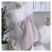 Cotton &amp; Sweets Vánoční punčocha pudrově růžová s bílou kožešinou 42x26cm
