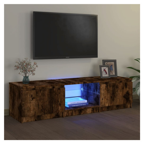 vidaXL TV skříňka s LED osvětlením kouřový dub 140 x 40 x 35,5 cm