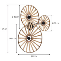 Lindby Nástěnné svítidlo Lindby Evandor, třísvětelné, přírodní