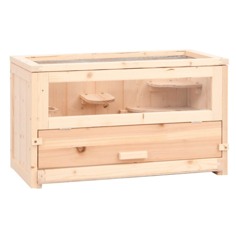 vidaXL Klec pro křečky 60 x 30 x 35 cm masivní jedlové dřevo