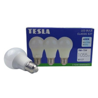 Tesla - LED žárovka BULB E27, 9W, 230V, 1055lm, 25 000h, 4000K teplá bílá, 220st 3ks v balení