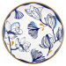 Sada 6 bílých porcelánových dezertních talířů s modrými květy Mia Bleu Pasta, ⌀ 19 cm