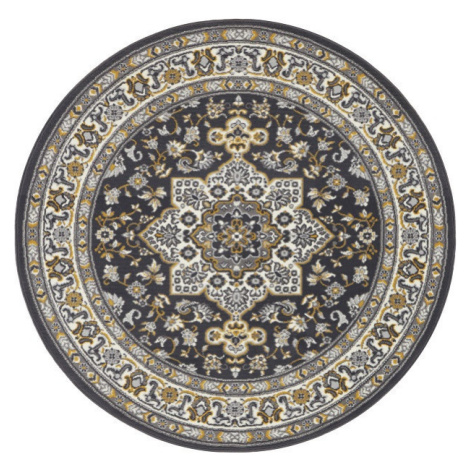 Nouristan - Hanse Home koberce Kruhový koberec Mirkan 104106 Dark-grey Rozměry koberců: 160x160 
