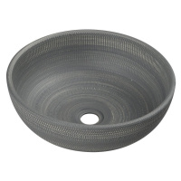 Sapho PRIORI keramické umyvadlo na desku, Ø 41 cm, šedá se vzorem