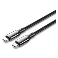 Vention Cotton Braided USB-C 2.0 5A Cable 2m Black Zinc Alloy Type