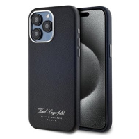 Karl Lagerfeld Grained PU Hotel RSG Zadní Kryt pro iPhone 15 Pro Black