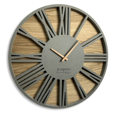 Flexistyle z213 - nástěnné hodiny s průměrem 50 cm šedé