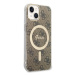 Guess GUBPP14SH4EACSW sada nabíječky MagSafe a pouzdra na iPhone 14 6.1" brown 4G Print MagSafe