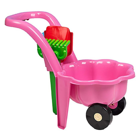 BAYO - Dětské zahradní kolečko s lopatkou a hráběmi Sedmikráska růžové BAYO.S