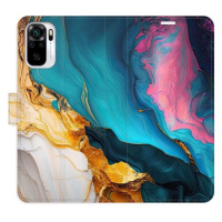 iSaprio Flip pouzdro Colourful Marble pro Xiaomi Redmi Note 10 / Note 10S