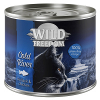 Wild Freedom zkušební balení: 400 g suché krmivo + 6 x 200 g mokré krmivo - 400g Cold River loso