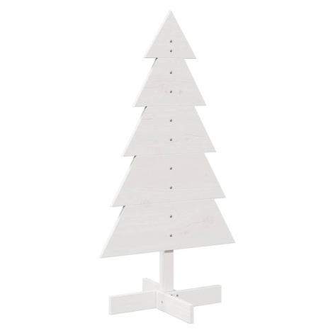 vidaXL Dřevěný vánoční stromeček na ozdoby bílý 100 cm masiv borovice