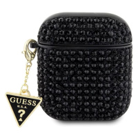 Pouzdro Guess AirPods 1/2 cover black Rhinestone Triangle Charm (GUA2HDGTPK)