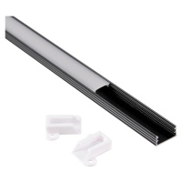 Hliníkový profil pro LED pásky, délka 1 m, barva: černá