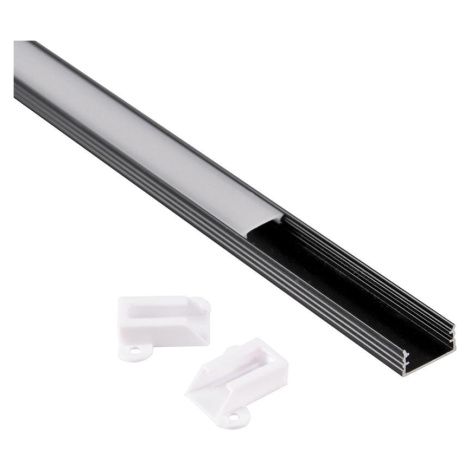 Hliníkový profil pro LED pásky, délka 1 m, barva: černá POLUX