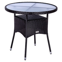 STILISTA Polyratanový stolek, 80 x 80 x 75 cm, černý