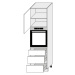 ArtExt Kuchyňská skříňka vysoká pro vestavnou troubu MALMO | D14RU 3M Barva korpusu: Bílá