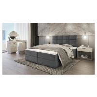SFAB Kontinentální čalouněná postel MERCURY (160x200 cm) Barva látky: Šedá (Riviera 97)