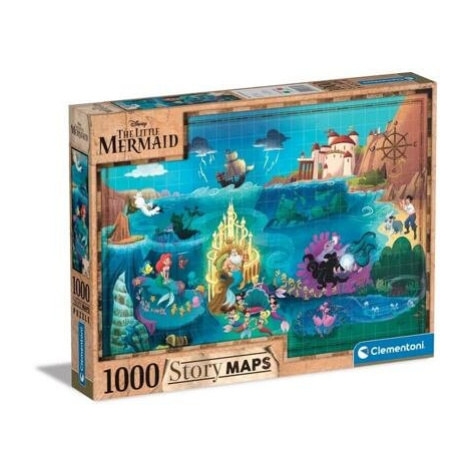 Puzzle 1000 dílků Disney Mapa - Malá mořská víla