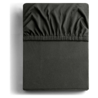 Tmavě šedé napínací prostěradlo jersey 180x200 cm Amber – DecoKing